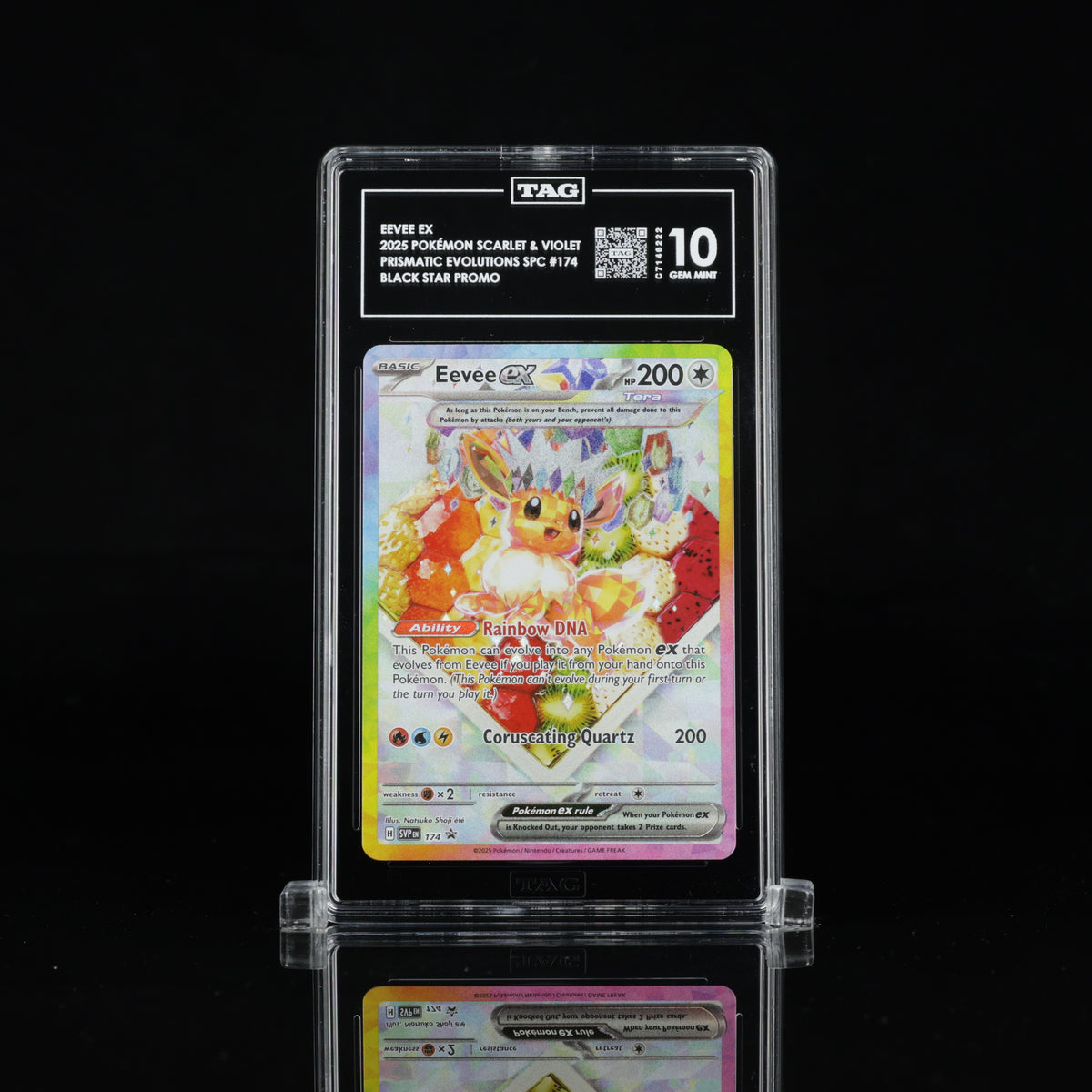Eevee ex #174 Black Star Promo – TAG 10 Gem Mint – 2025 Pokémon Prismatic Evolutions