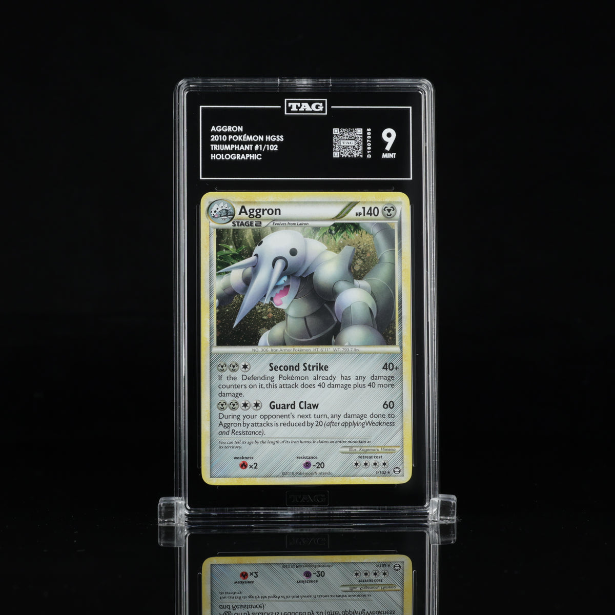 Aggron 1/102 Holo – TAG 9 Mint – 2010 Pokémon HGSS Triumphant