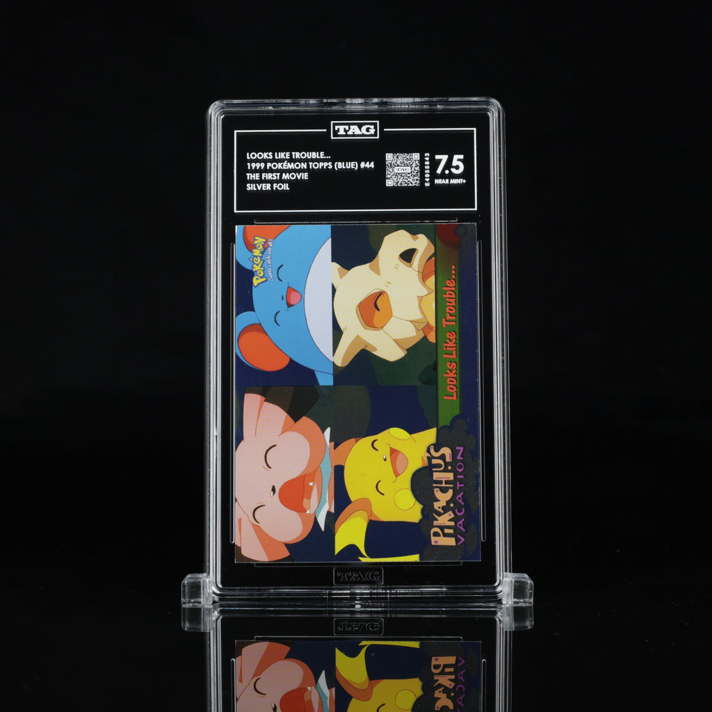 1999 Pokémon Topps The First Movie #44 “Looks Like Trouble…” Silver Foil – TAG 7.5 POP 1