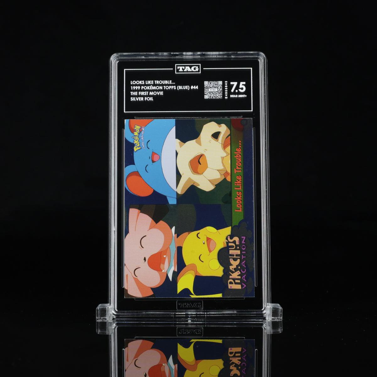 1999 Pokémon Topps The First Movie #44 “Looks Like Trouble…” Silver Foil – TAG 7.5 POP 1