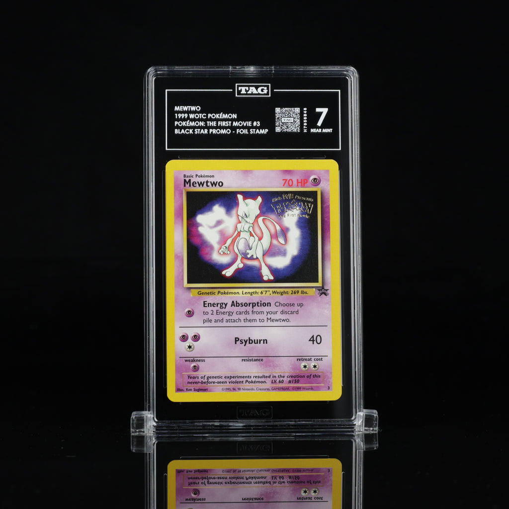 Mewtwo #3 Black Star Promo – TAG 7 Near Mint – 1999 Pokémon The First Movie