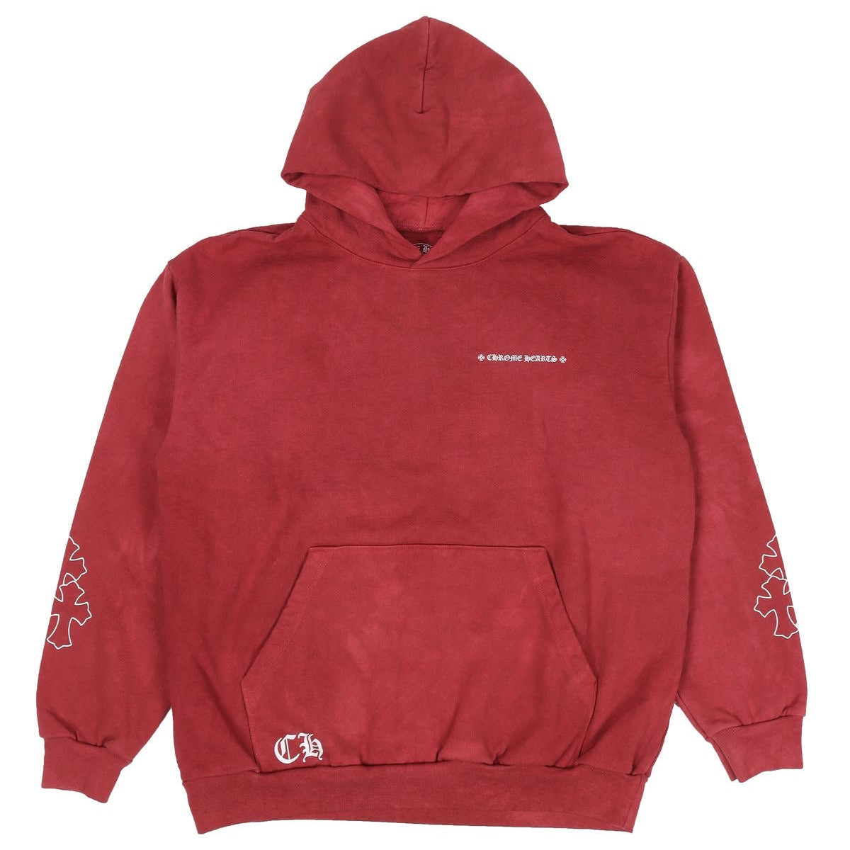 Chrome Hearts x Drake Certified Chrome Hand Dyed Hoodie - Washed Red (Miami Eclusive)