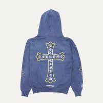 Chrome Hearts x Drake Certified Chrome Hand Dyed Hoodie - Washed Blue (Miami Exclusive)