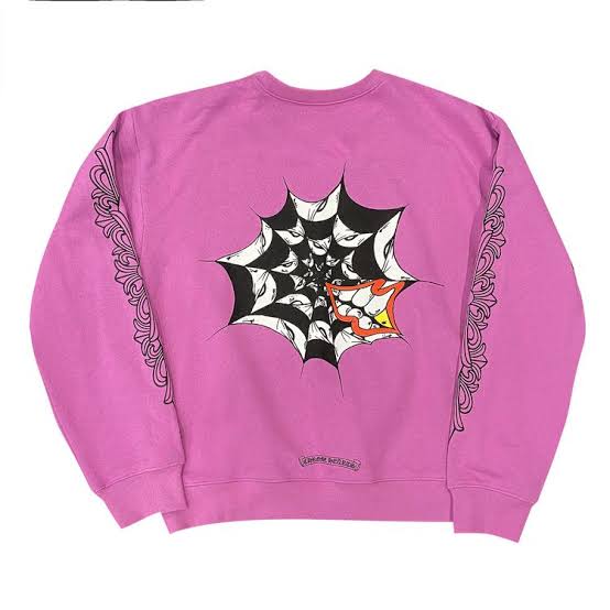 Chrome Hearts x Matty Boy Spider Web Crewneck Sweatshirt - Purple