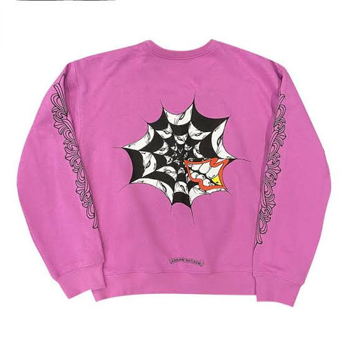 Chrome Hearts x Matty Boy Spider Web Crewneck Sweatshirt - Purple
