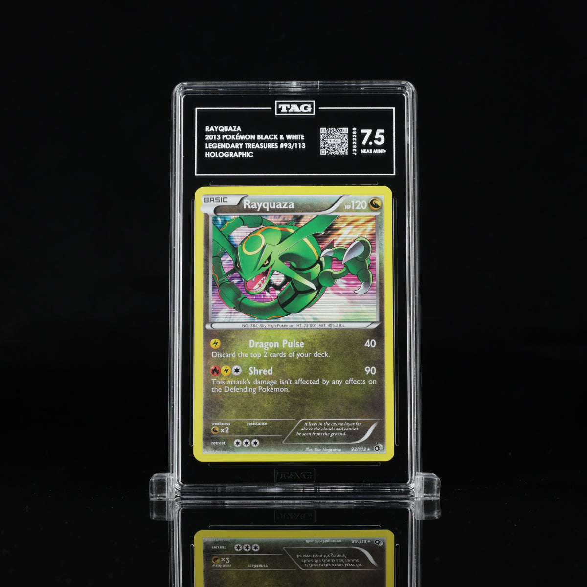 2013 Pokémon Legendary Treasures Rayquaza #93/113 Holo – TAG 7.5 Near Mint+