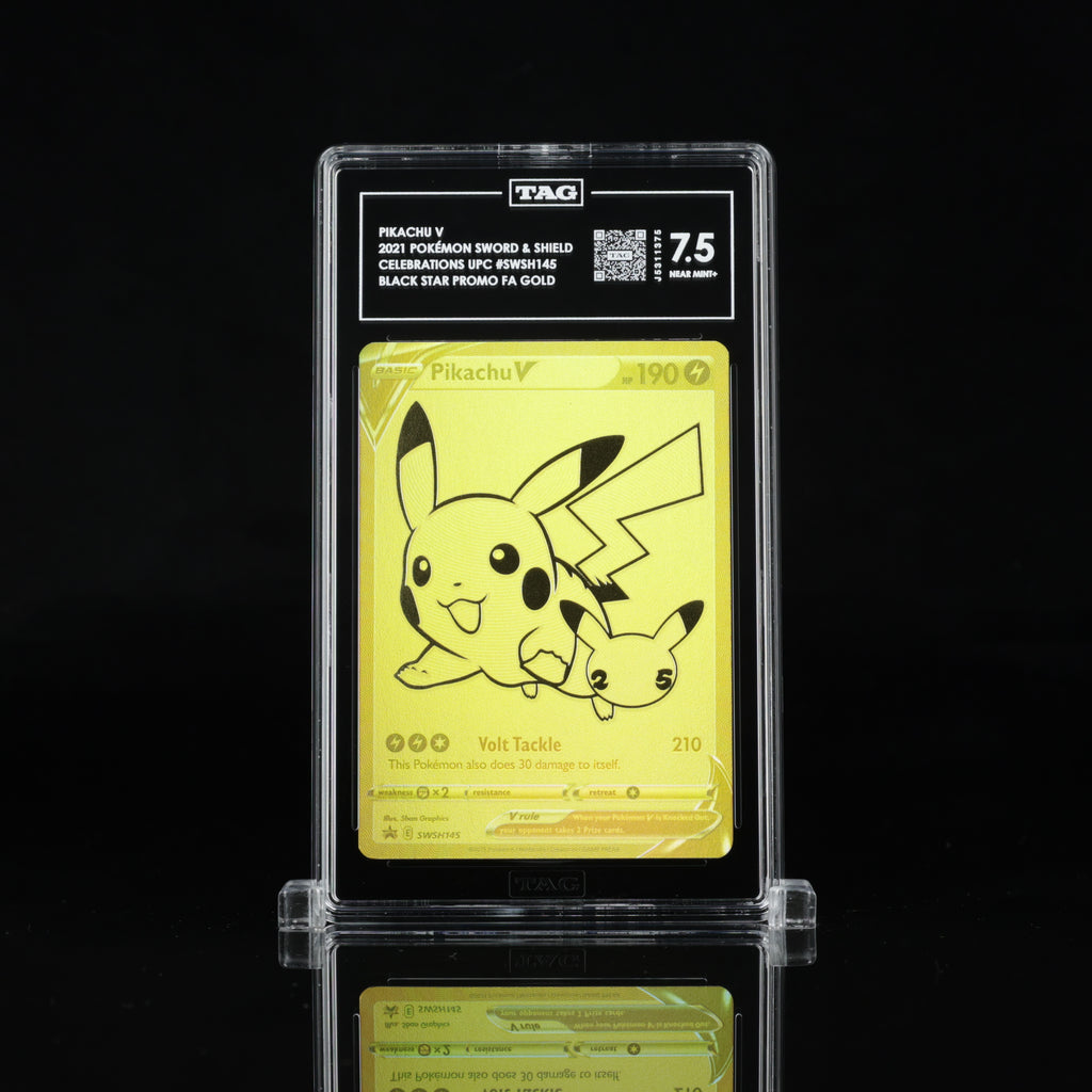 2021 Pokémon Pikachu V SWSH145 Celebrations Ultra-Premium Collection – TAG 7.5 Near Mint+