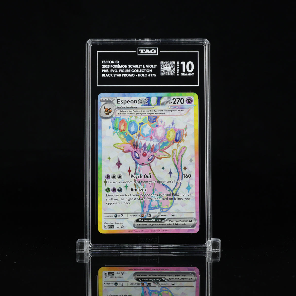 Espeon ex #175 Black Star Promo – TAG 10 Gem Mint – 2025 Pokémon Prismatic Evolutions