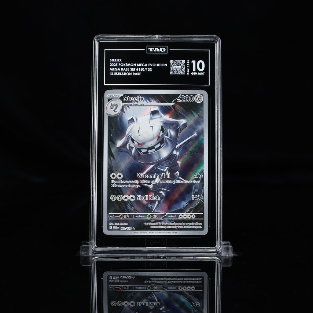 2025 Pokémon Mega Evolution Steelix 150/132 Illustration Rare – TAG 10 Gem Mint
