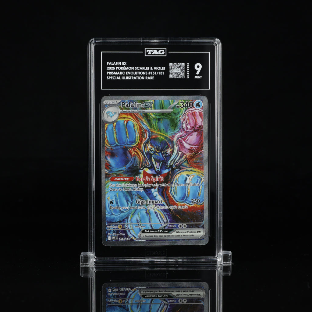 Palafin ex 151/131 Special Illustration Rare – TAG 9 Mint – 2025 Pokémon Prismatic Evolutions