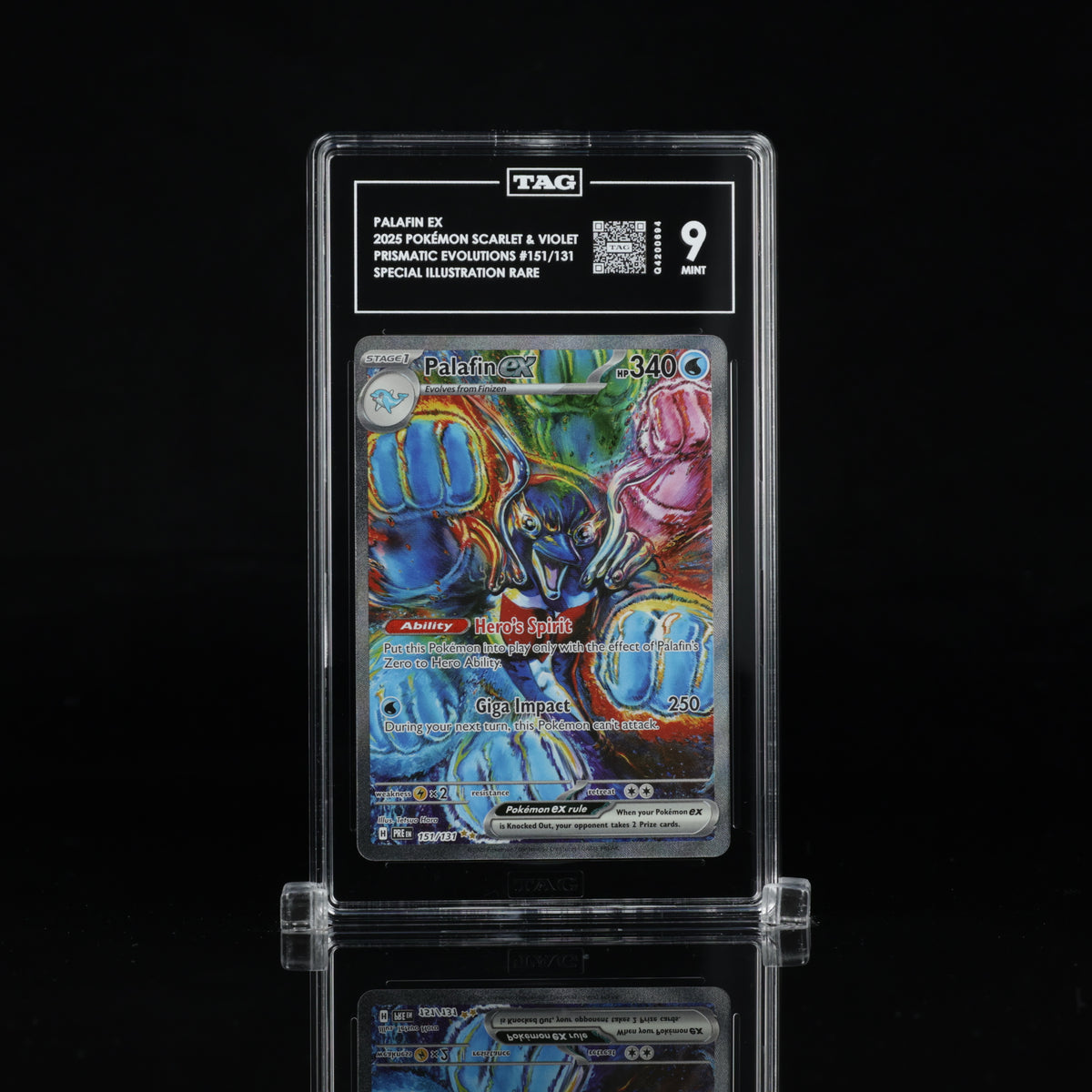 Palafin ex 151/131 Special Illustration Rare – TAG 9 Mint – 2025 Pokémon Prismatic Evolutions
