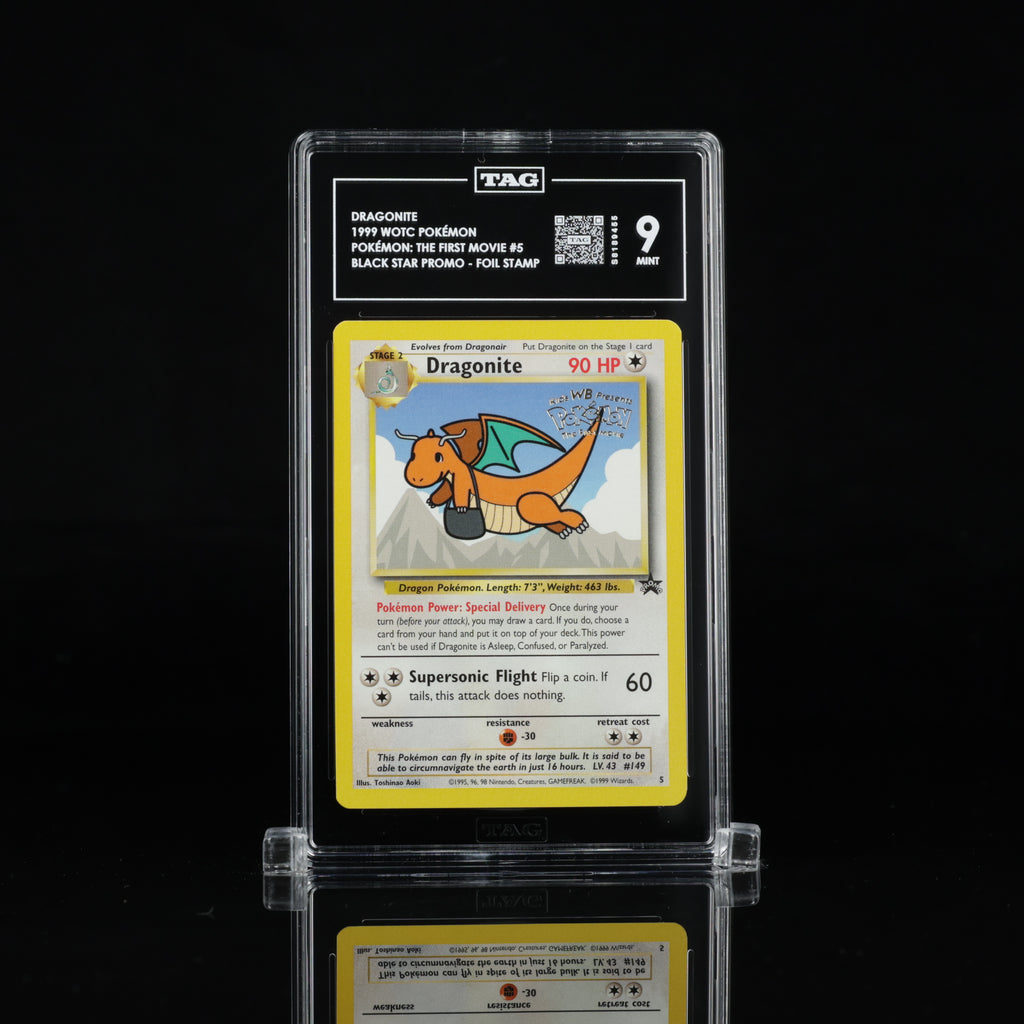Dragonite #5 Black Star Promo – TAG 9 Mint – 1999 Pokémon The First Movie