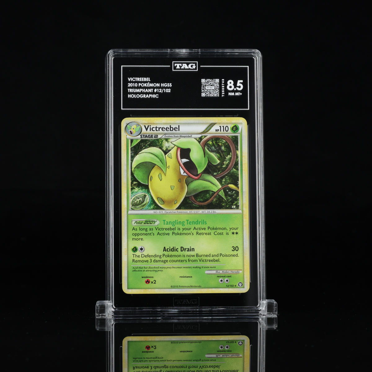 Victreebel 12/102 Holo – TAG 8.5 NM-MT+ – 2010 Pokémon HGSS Triumphant