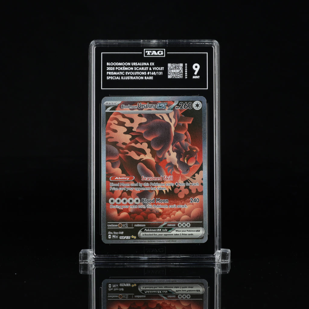 Bloodmoon Ursaluna ex 168/131 Special Illustration Rare – TAG 9 Mint – 2025 Pokémon Prismatic Evolutions