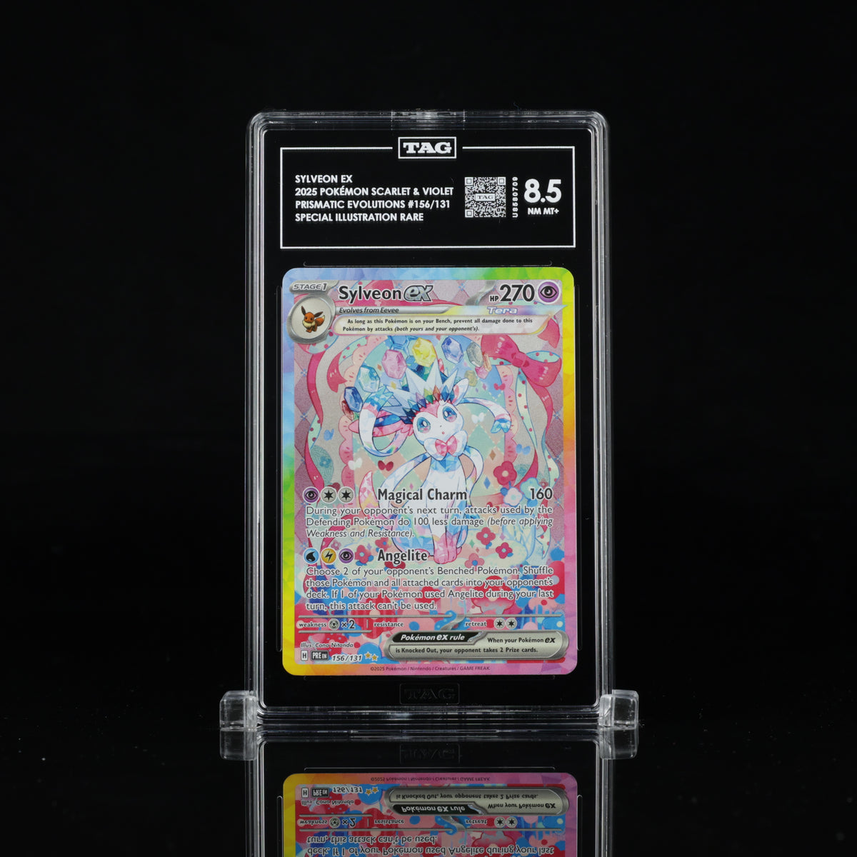 Sylveon ex 156/131 Special Illustration Rare – TAG 8.5 NM MT+ – 2025 Pokémon Prismatic Evolutions
