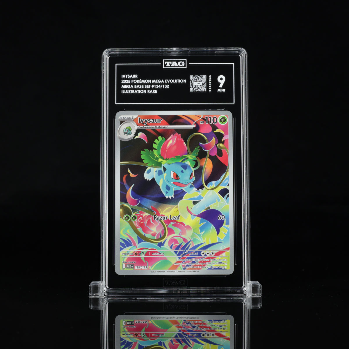 2025 Pokémon Mega Evolution Ivysaur 134/132 Illustration Rare – TAG 9 Mint