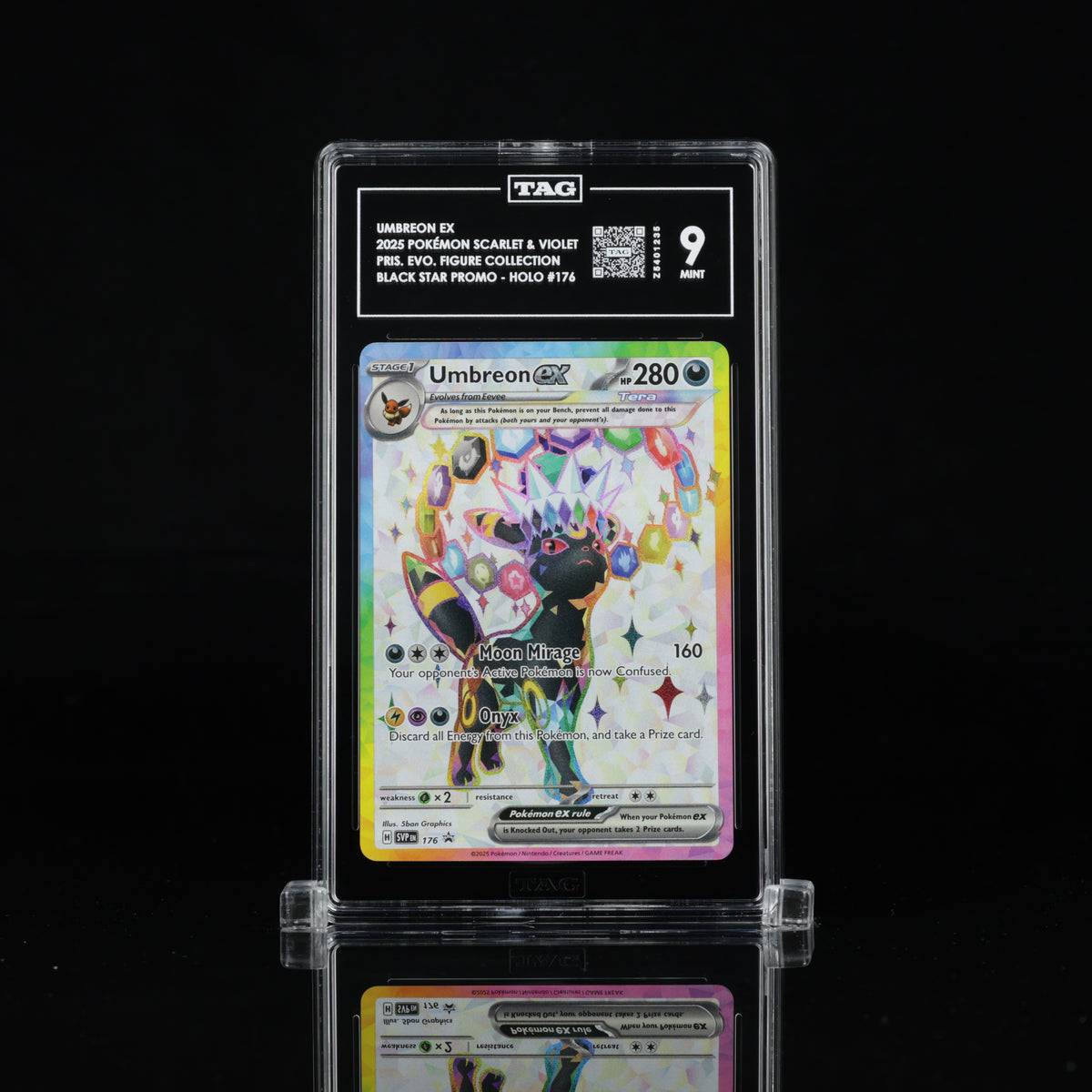 Umbreon ex #176 Black Star Promo – TAG 9 Mint – 2025 Pokémon Prismatic Evolutions