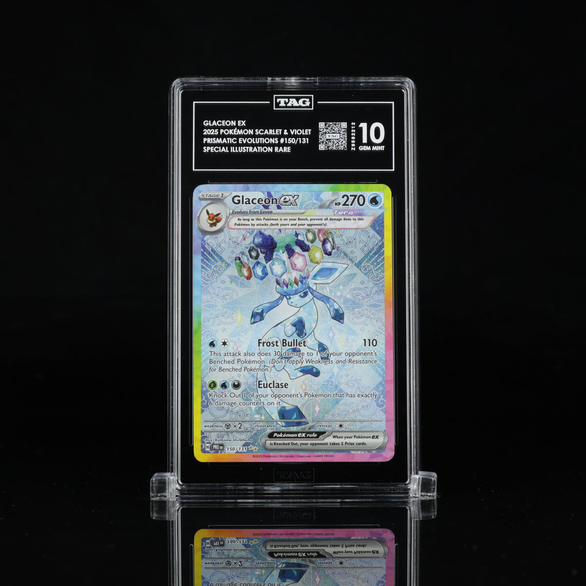 Glaceon ex 150/131 Special Illustration Rare – TAG 10 Gem Mint – 2025 Pokémon Prismatic Evolutions